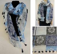 Fashion Scarf with Tassel Fringe [Mediterranean Pattern]